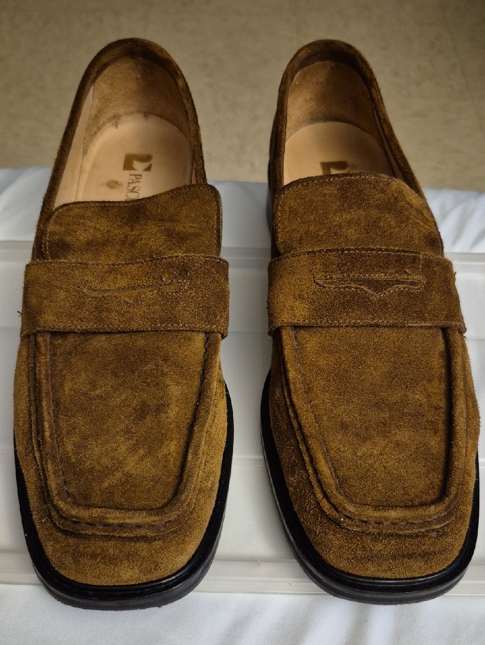 Women's Suede Penny Loafers in Brown